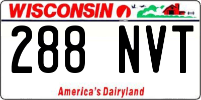 WI license plate 288NVT