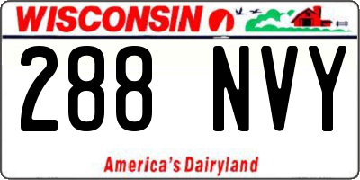 WI license plate 288NVY