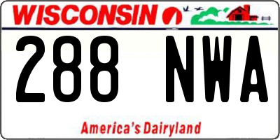WI license plate 288NWA