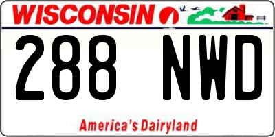 WI license plate 288NWD