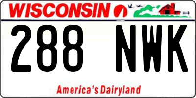 WI license plate 288NWK
