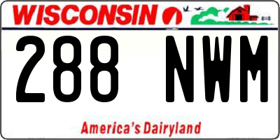 WI license plate 288NWM