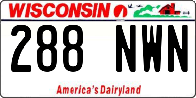 WI license plate 288NWN