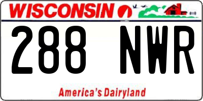 WI license plate 288NWR