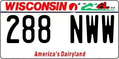 WI license plate 288NWW