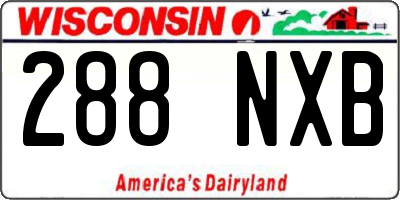WI license plate 288NXB