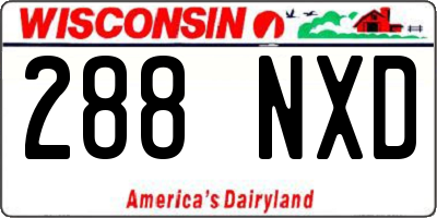 WI license plate 288NXD