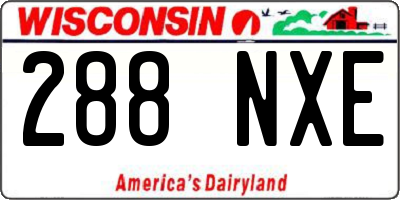 WI license plate 288NXE