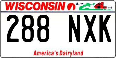 WI license plate 288NXK