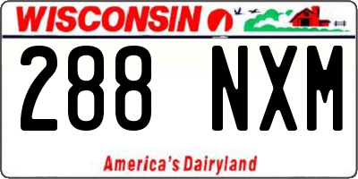 WI license plate 288NXM