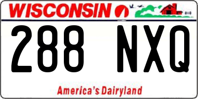 WI license plate 288NXQ