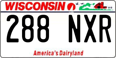 WI license plate 288NXR