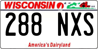 WI license plate 288NXS