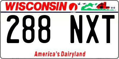 WI license plate 288NXT