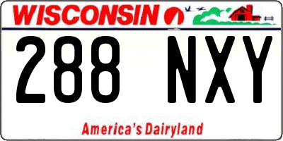 WI license plate 288NXY