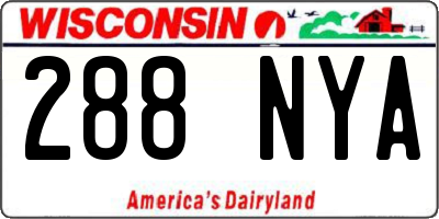 WI license plate 288NYA