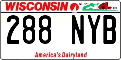 WI license plate 288NYB