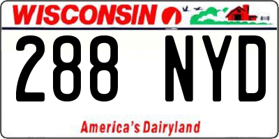 WI license plate 288NYD