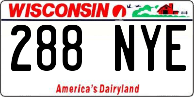 WI license plate 288NYE