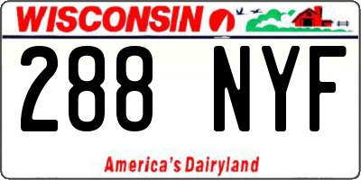 WI license plate 288NYF