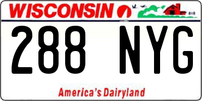WI license plate 288NYG