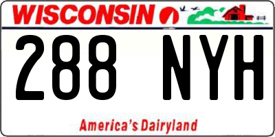WI license plate 288NYH