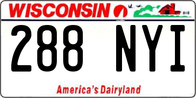 WI license plate 288NYI