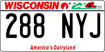 WI license plate 288NYJ