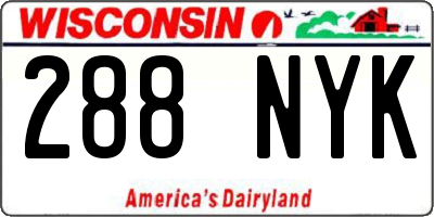 WI license plate 288NYK