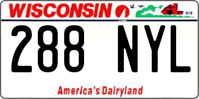 WI license plate 288NYL