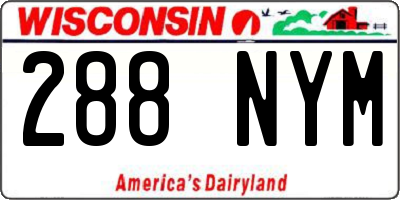WI license plate 288NYM