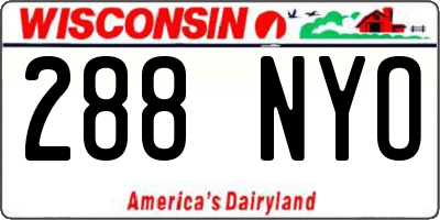WI license plate 288NYO