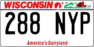 WI license plate 288NYP