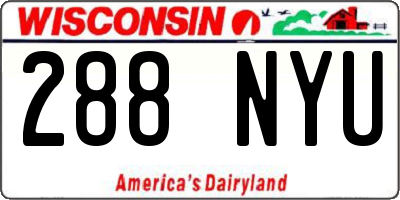WI license plate 288NYU