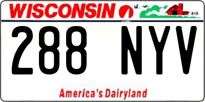 WI license plate 288NYV
