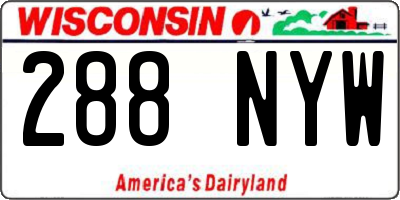 WI license plate 288NYW