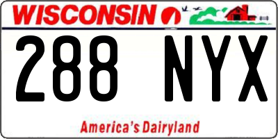 WI license plate 288NYX