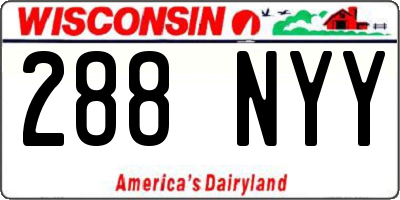 WI license plate 288NYY