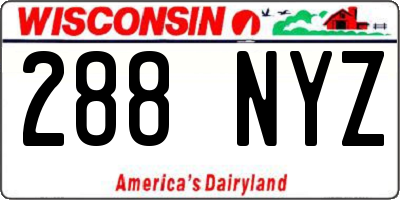 WI license plate 288NYZ