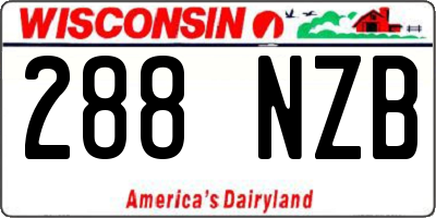 WI license plate 288NZB
