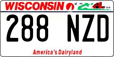 WI license plate 288NZD
