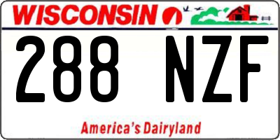 WI license plate 288NZF