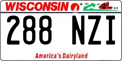 WI license plate 288NZI