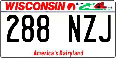 WI license plate 288NZJ