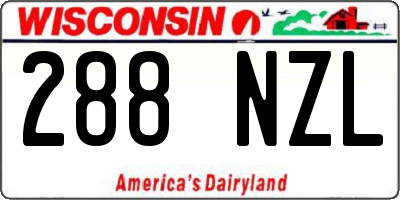 WI license plate 288NZL