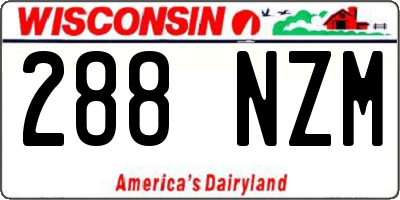 WI license plate 288NZM