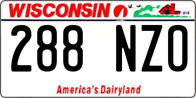 WI license plate 288NZO