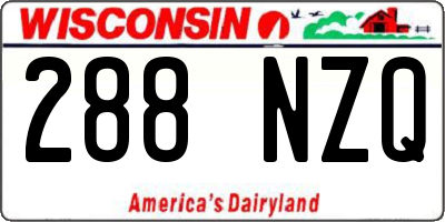 WI license plate 288NZQ