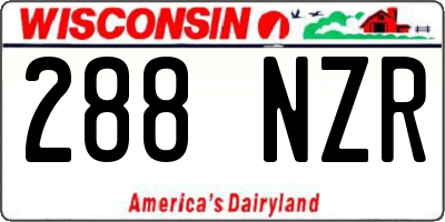 WI license plate 288NZR