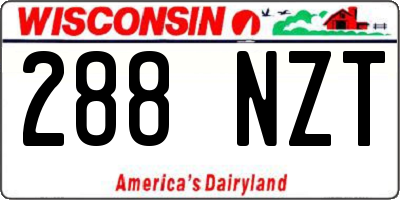 WI license plate 288NZT